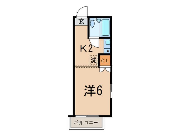 アーバンヒルズ(1K/2階)の間取り写真