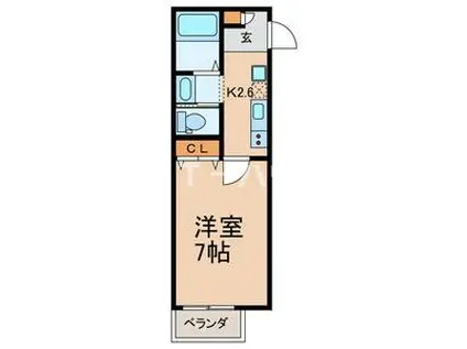 キャメル津田沼II(1K/2階)の間取り写真