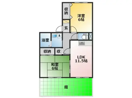 フレマリールI(2LDK/1階)の間取り写真