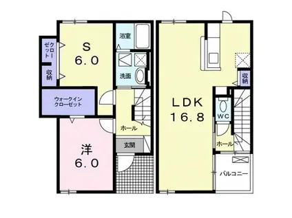 @ 清水ヶ丘(1SLDK/1階)の間取り写真