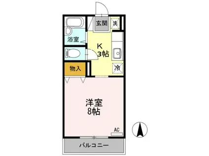 コーポブルースカイ(1K/1階)の間取り写真