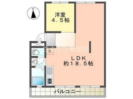 エマリタス豊田(1LDK/3階)の間取り写真