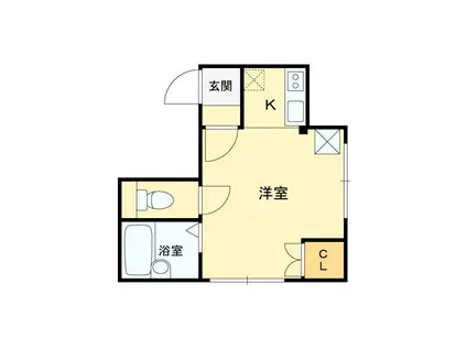 リバティ中津I(1K/2階)の間取り写真