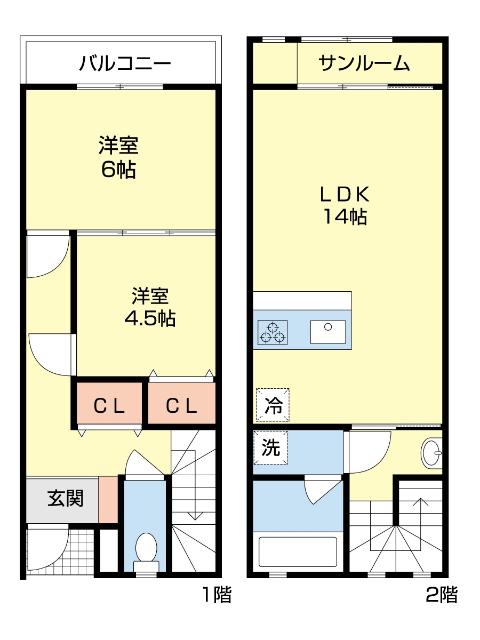 PORTO VISTA II(2LDK/1階)の間取り写真