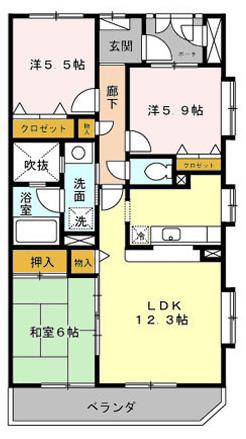 エミネンス長久保(3LDK/2階)の間取り写真