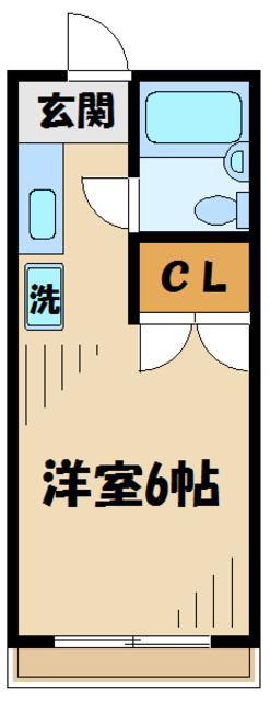 ハイツ宮下(1K/2階)の間取り写真
