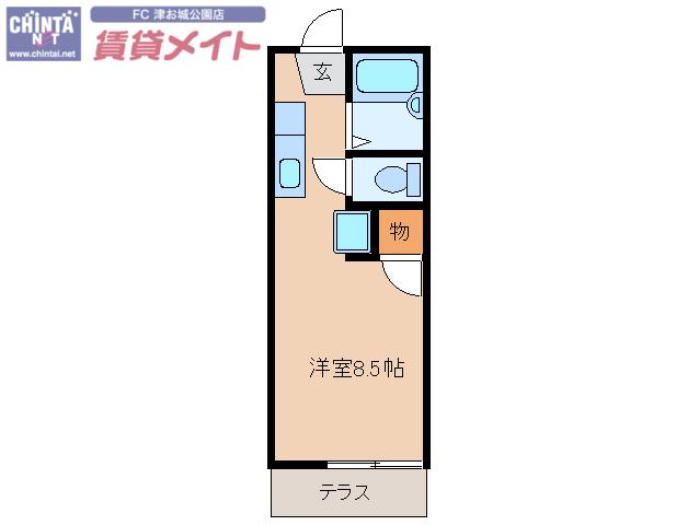 コリーヌハヤシ(ワンルーム/1階)の間取り写真