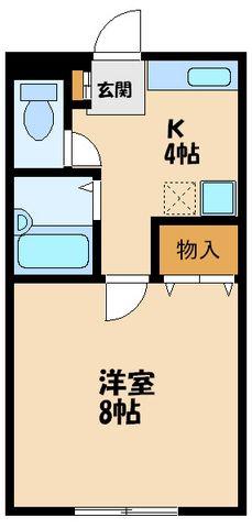 ピュアパレスA(1K/2階)の間取り写真