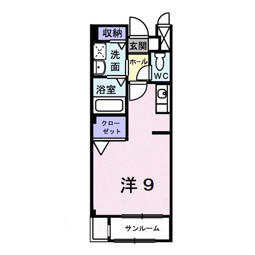 エクセル・K(ワンルーム/2階)の間取り写真