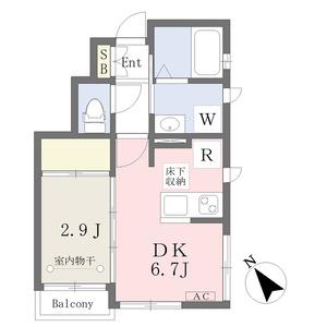 FLORAISON(1DK/1階)の間取り写真