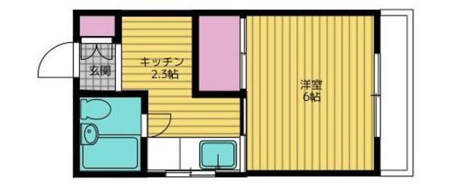 ハイツ小野(1K/2階)の間取り写真