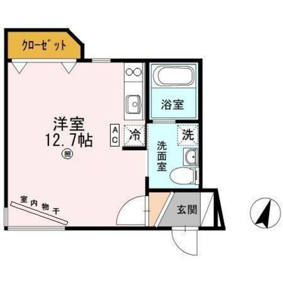 CASA AURORA(ワンルーム/2階)の間取り写真