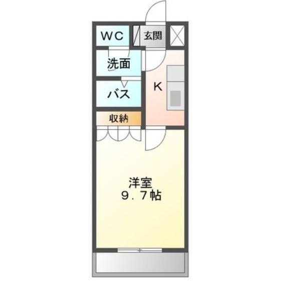 ロイヤルハイツ・IYO(1K/2階)の間取り写真
