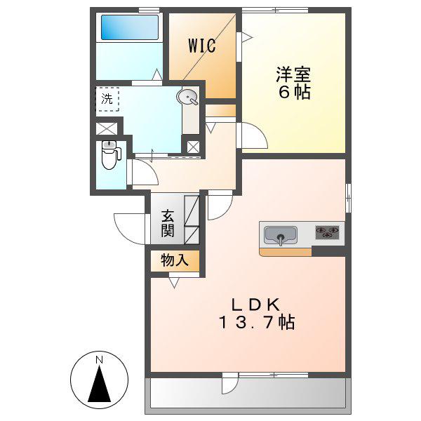 プルミエール(1LDK/2階)の間取り写真