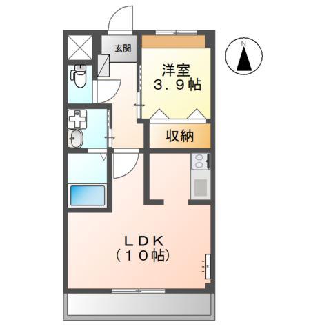 プランドール(1LDK/2階)の間取り写真