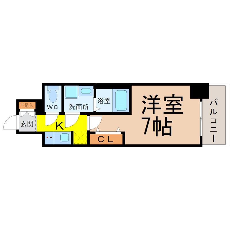 S-RESIDENCE金山三丁目(1K/7階)の間取り写真