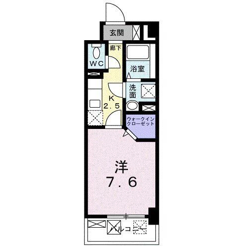 LINO(1K/5階)の間取り写真