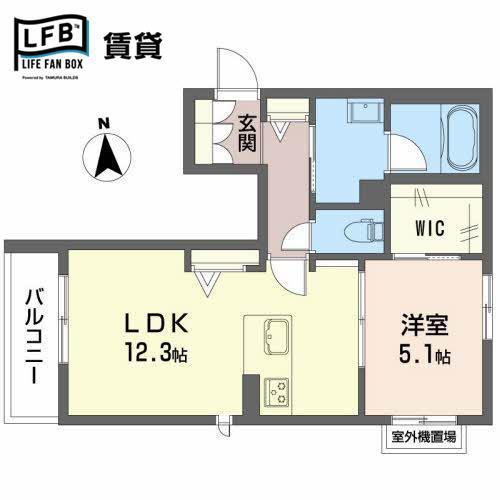 リラフォート八王子(1LDK/2階)の間取り写真