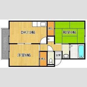 ロイヤル三木(2DK/2階)の間取り写真
