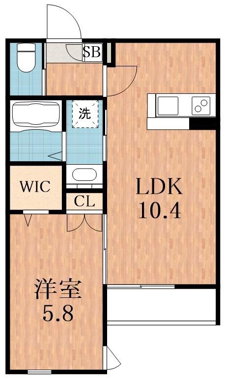 メゾンドルミエール(1LDK/1階)の間取り写真