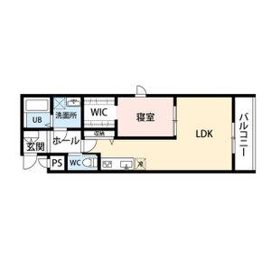 PERSIMMON(1LDK/1階)の間取り写真
