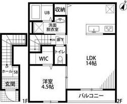 リーブルファイン本神戸(1LDK/2階)の間取り写真