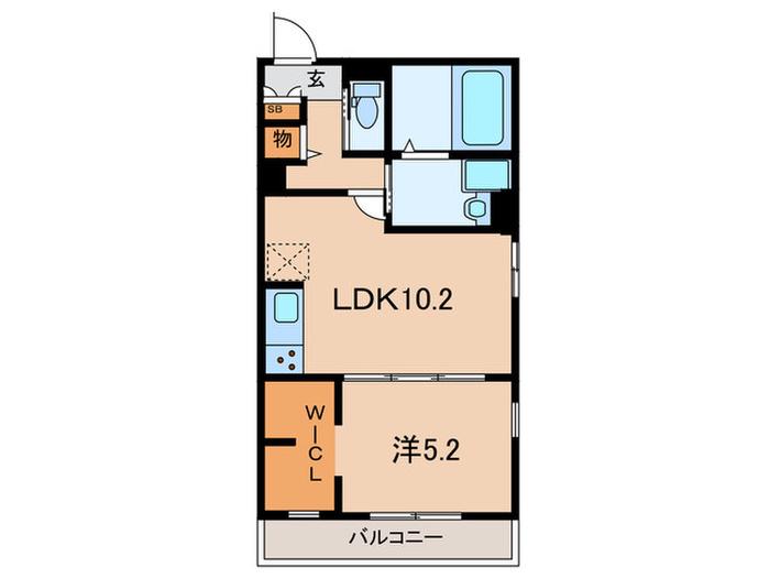 BENE OKAMOTO(1LDK/3階)の間取り写真