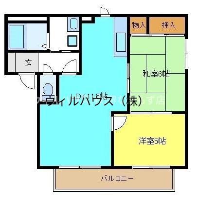 土居ハイツ(2LDK/1階)の間取り写真