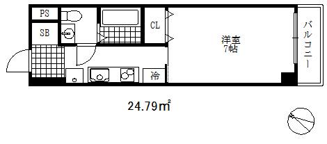 シティスパイア新神戸(1K/10階)の間取り写真