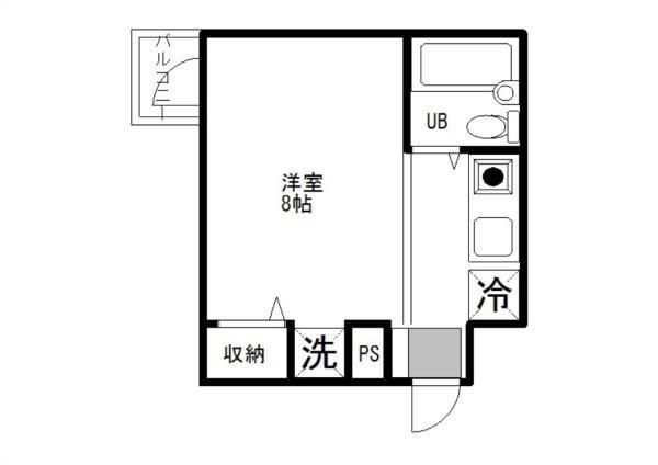 アトラスカーロ弐番館(ワンルーム/3階)の間取り写真