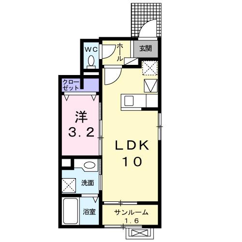 JR信越本線 加茂駅(新潟) 徒歩13分 2階建 築10年(1LDK/1階)の間取り写真