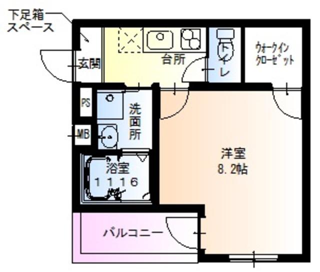 フジパレス曽根南町II番館(1K/1階)の間取り写真