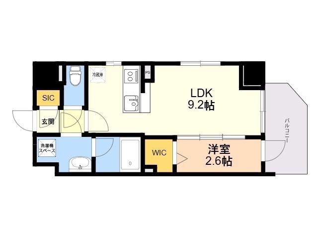 ブランシエル六本松(1LDK/3階)の間取り写真