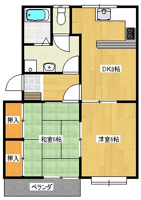 S&Kハイツ(2DK/2階)の間取り写真
