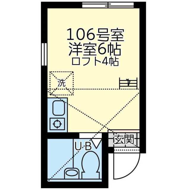 ユナイト黄金町カルロス・ポンセ(ワンルーム/1階)の間取り写真
