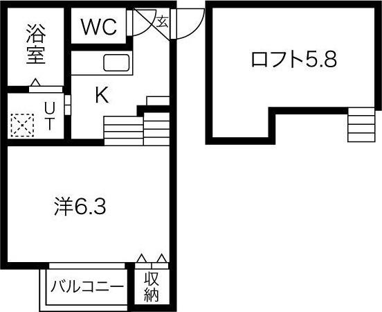 ハーモニーテラス児玉III(1K/2階)の間取り写真