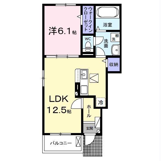 アルコパレーノII(1LDK/1階)の間取り写真