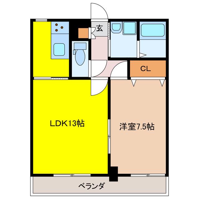 ルメルシエ(1LDK/5階)の間取り写真