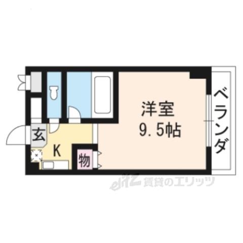 カルテットKOBORI B棟(1K/4階)の間取り写真