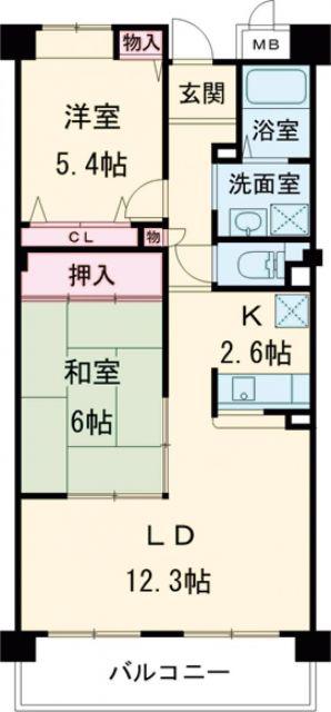 CASA・はなみずき(2LDK/2階)の間取り写真