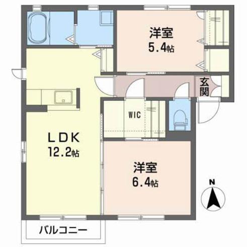 Kフラッツ(2LDK/2階)の間取り写真