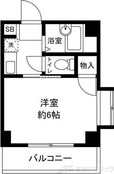 コリーヌ千里(1K/3階)の間取り写真