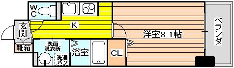 グレース東淀川(1K/3階)の間取り写真