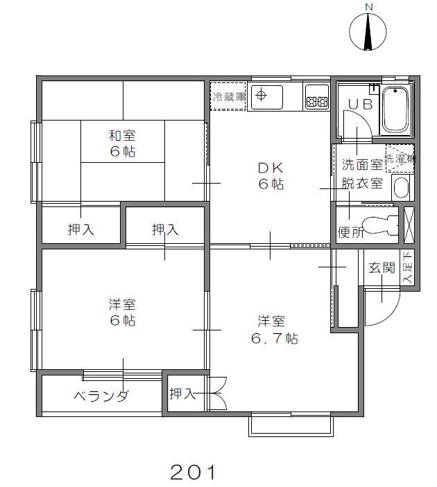 APARTMENT HOUSE(3DK/2階)の間取り写真