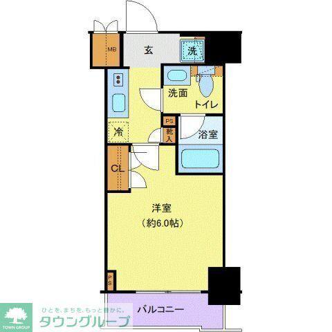 プレール・ドゥーク北品川(1K/4階)の間取り写真