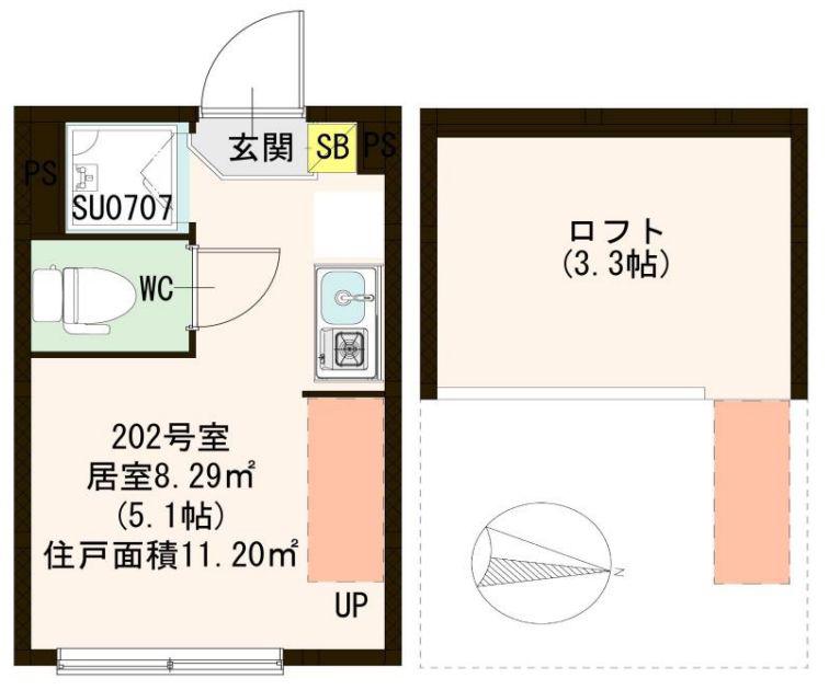 ANNEX(ワンルーム/2階)の間取り写真