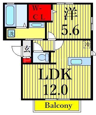 E.I.レジデンスB(1LDK/3階)の間取り写真