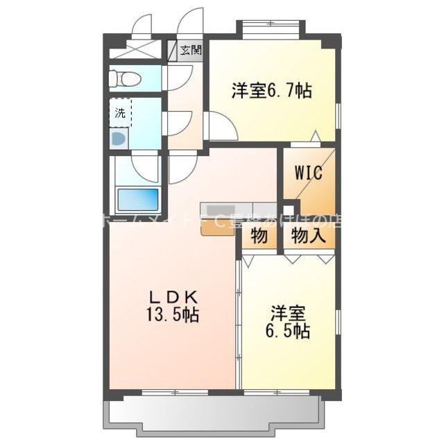 グランドゥール(2LDK/1階)の間取り写真