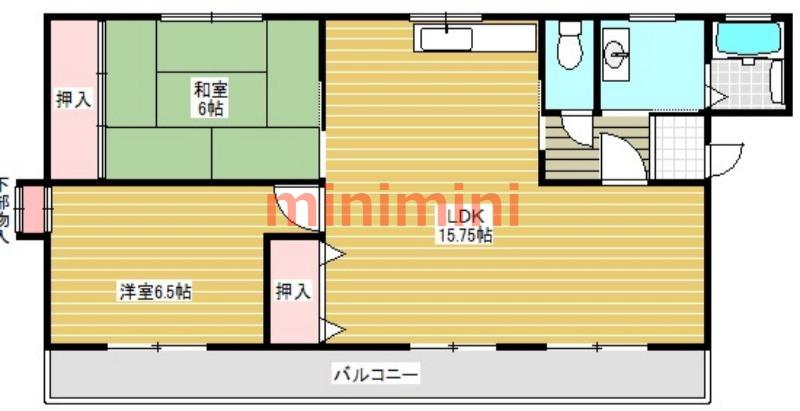 西町ハイツ(2LDK/2階)の間取り写真