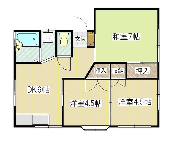 ハイツ唐沢3(3DK/2階)の間取り写真